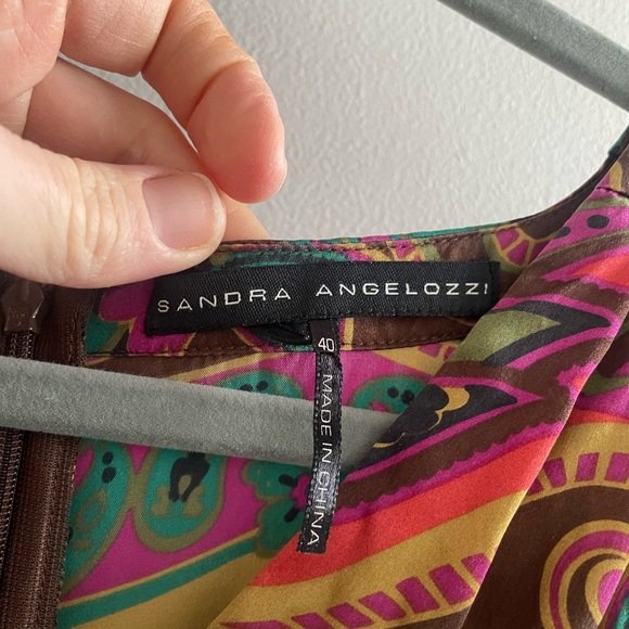 Vintage 90s Silk Sandra Angelozzi dress- small - Picture 7 of 12